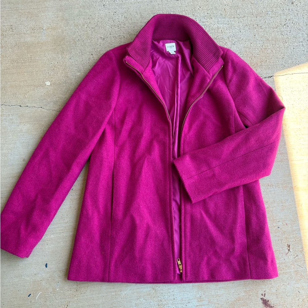 J. Crew Women's Fuchsia Wool Coat
